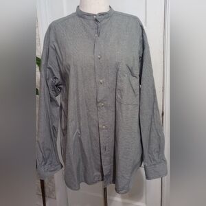 Claiborne Gray Casual Button Down Shirt